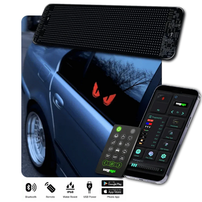 Customisable LED Car Display - GlowSign-16x32 LEDs - 2.76″ × 6.69″-Nora Luxe