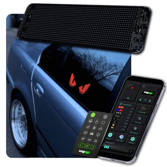 Customisable LED Car Display - GlowSign-16x32 LEDs - 2.76″ × 6.69″-Nora Luxe