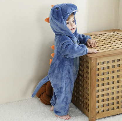 Cute Animals Baby Onesies - SnugglePals-Blue dinosaur-0-6 months-Nora Luxe