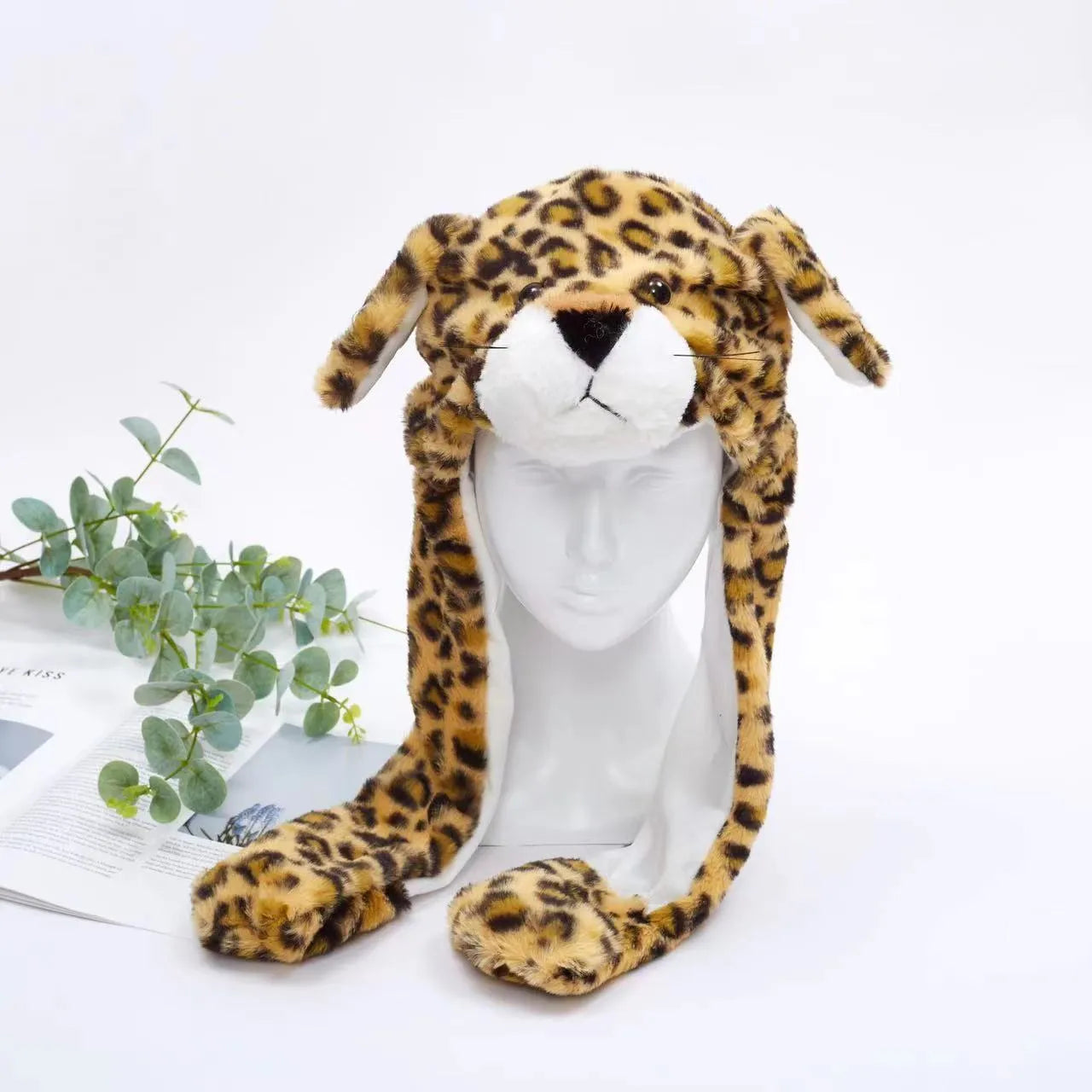 Cute Hat with Moving Ears - BunnyBounce Hat-Leopard-Nora Luxe