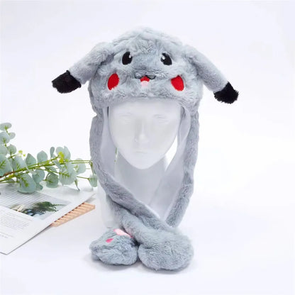 Cute Hat with Moving Ears - BunnyBounce Hat-Pikachu Gray-Nora Luxe