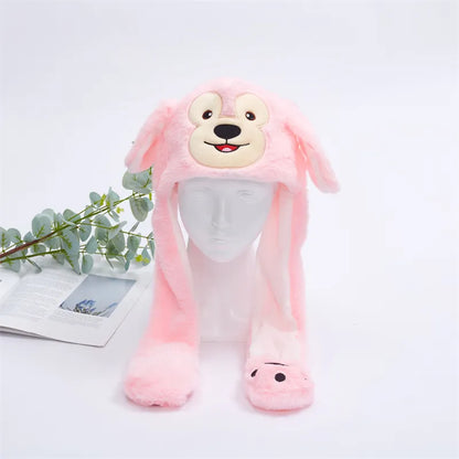 Cute Hat with Moving Ears - BunnyBounce Hat-Pink Monkey-Nora Luxe