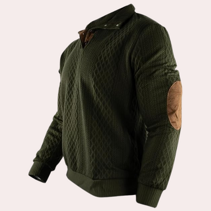 Dany - Warm Casual Men's Sweater with Button Closure-White-S-Nora Luxe