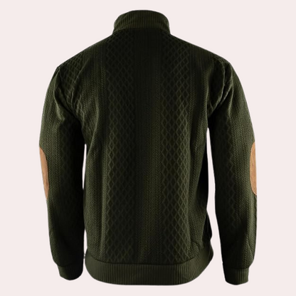 Dany - Warm Casual Men's Sweater with Button Closure-White-S-Nora Luxe