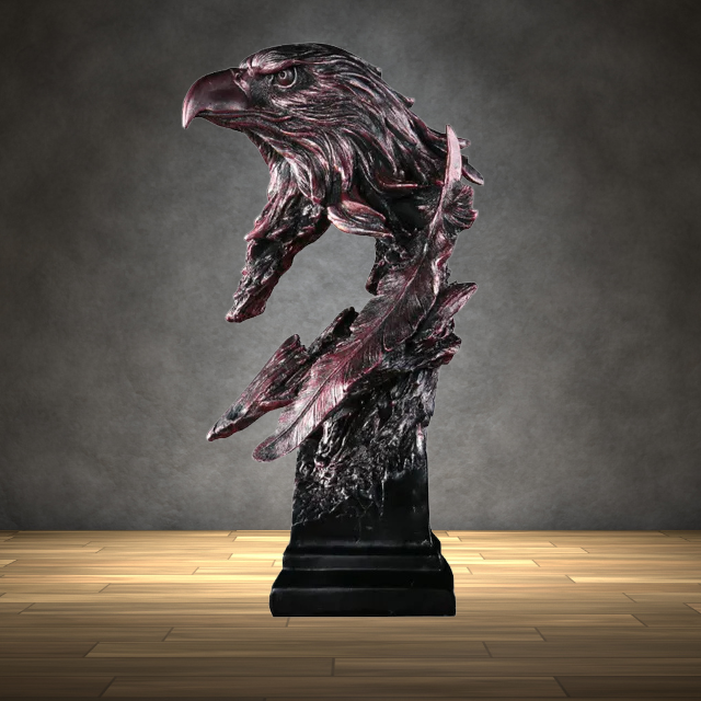 Decorative Bronze Eagle Statue - Aquila-Eagle head-Nora Luxe