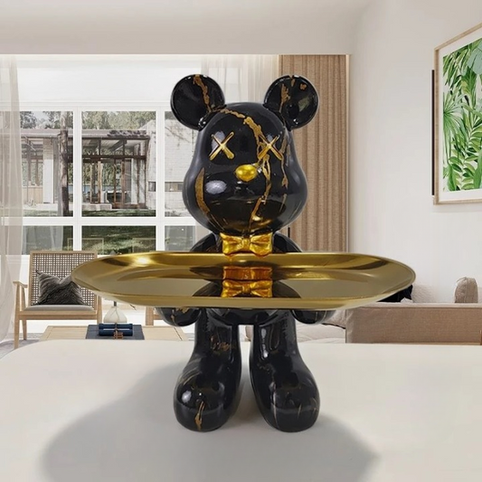 Decorative Storage Figure – Bruno Table Bear-Black-The Livary