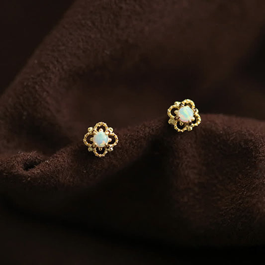Delicate Vintage Earrings with Opal - Seraphina-Gold-Nora Luxe
