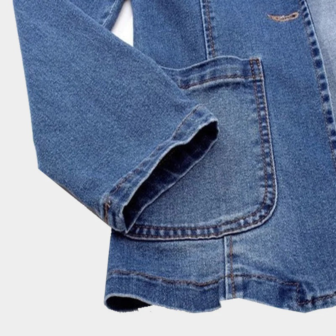Denim Blazer - Livia-Blue-S-Nora Luxe