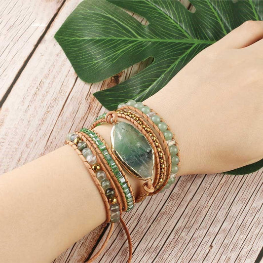 Detoxifying Fluorite Wrap Bracelet - Iris-Nora Luxe
