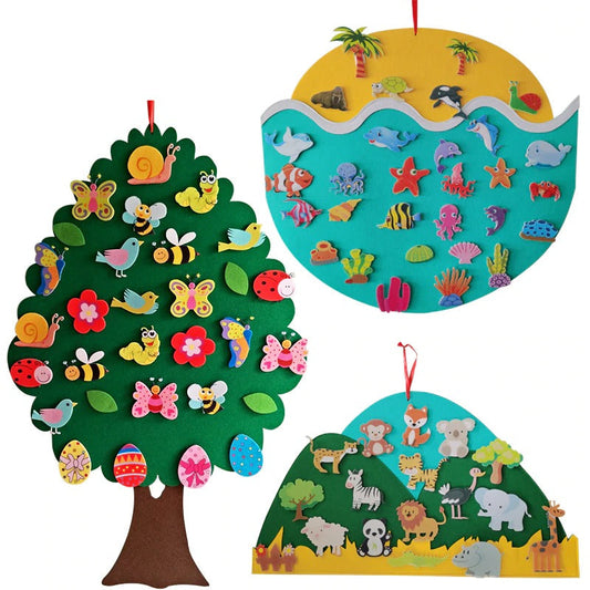 DIY Felt Board for Children - AnimalAdventure-Mountain-Nora Luxe