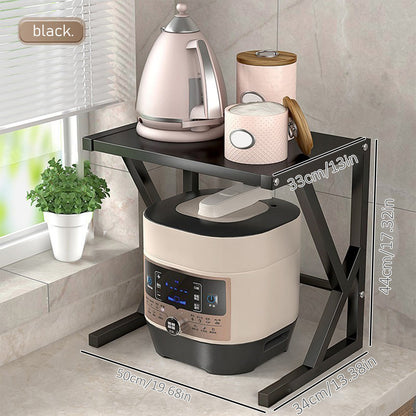 Double Layer Kitchen Storage Rack - Milan-15.75 inches - White-Nora Luxe