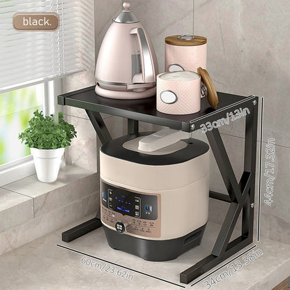 Double Layer Kitchen Storage Rack - Milan-15.75 inches - White-Nora Luxe