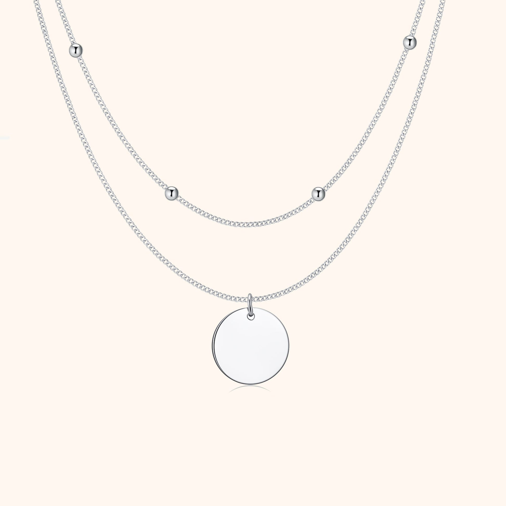 Double Medallion Necklace - Amélie-Silver-Nora Luxe