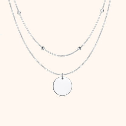 Double Medallion Necklace - Amélie-Silver-Nora Luxe