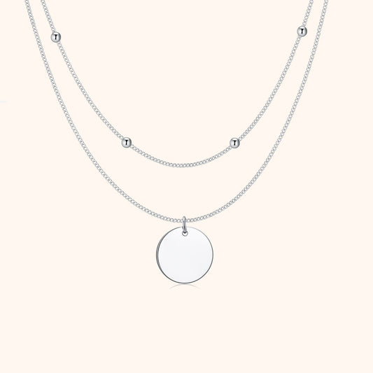 Double Medallion Necklace - Amélie-Silver-Nora Luxe