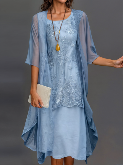 Dress with floral pattern – Eliana-Blue-S-Nora Luxe