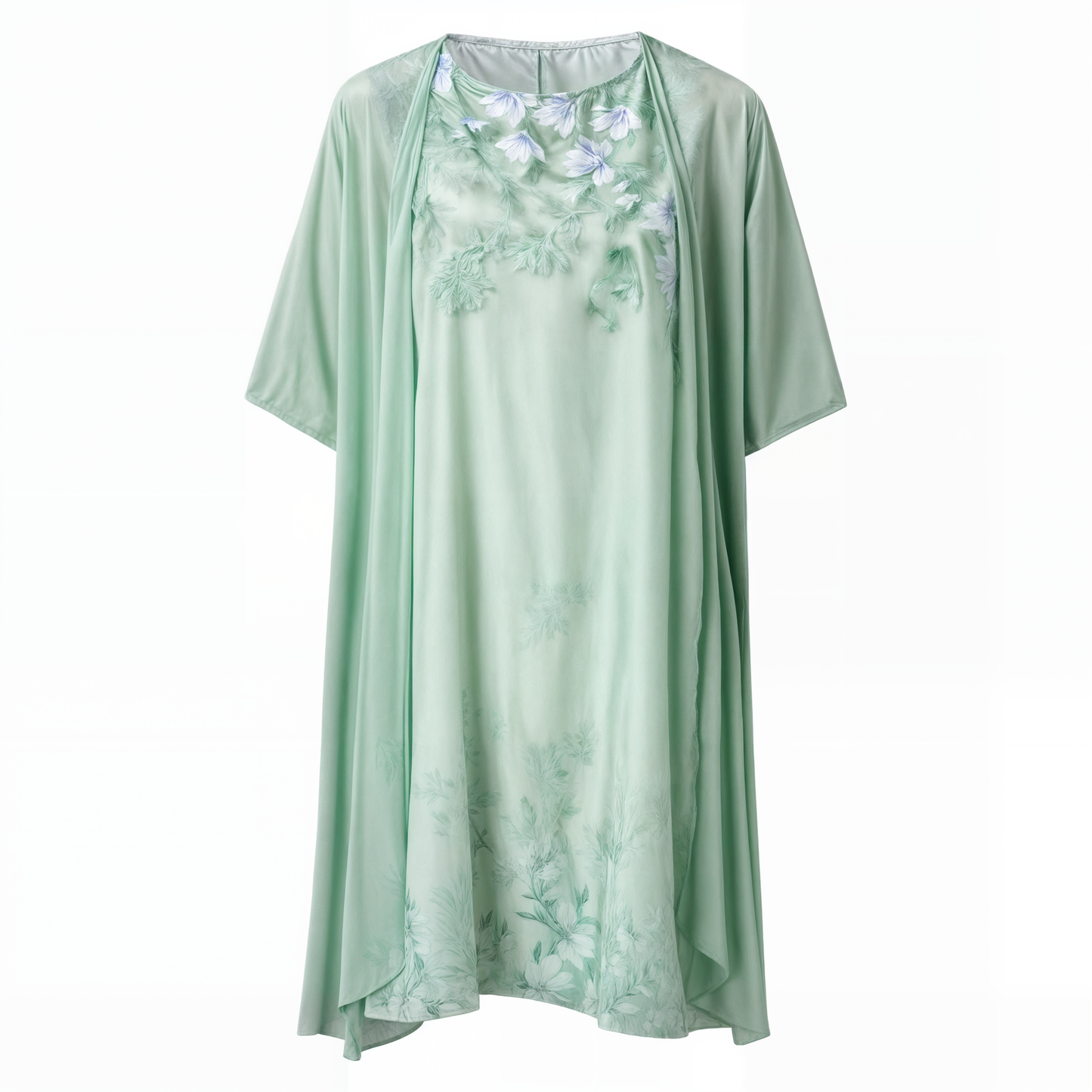 Dress with floral pattern – Eliana-Light blue-S-Nora Luxe