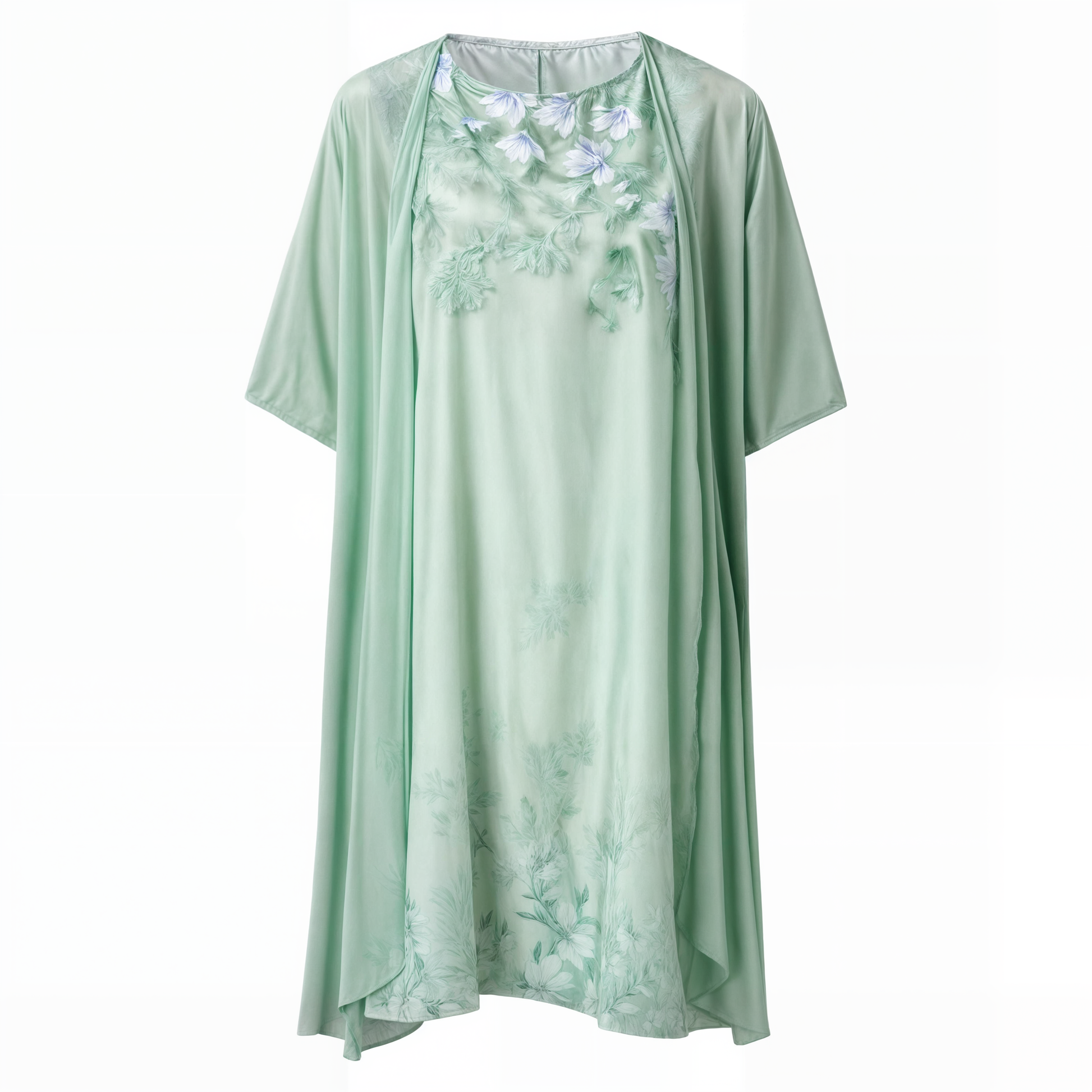 Dress with floral pattern – Eliana-Light blue-S-Nora Luxe