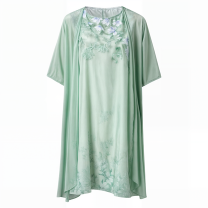 Dress with floral pattern – Eliana-Light blue-S-Nora Luxe