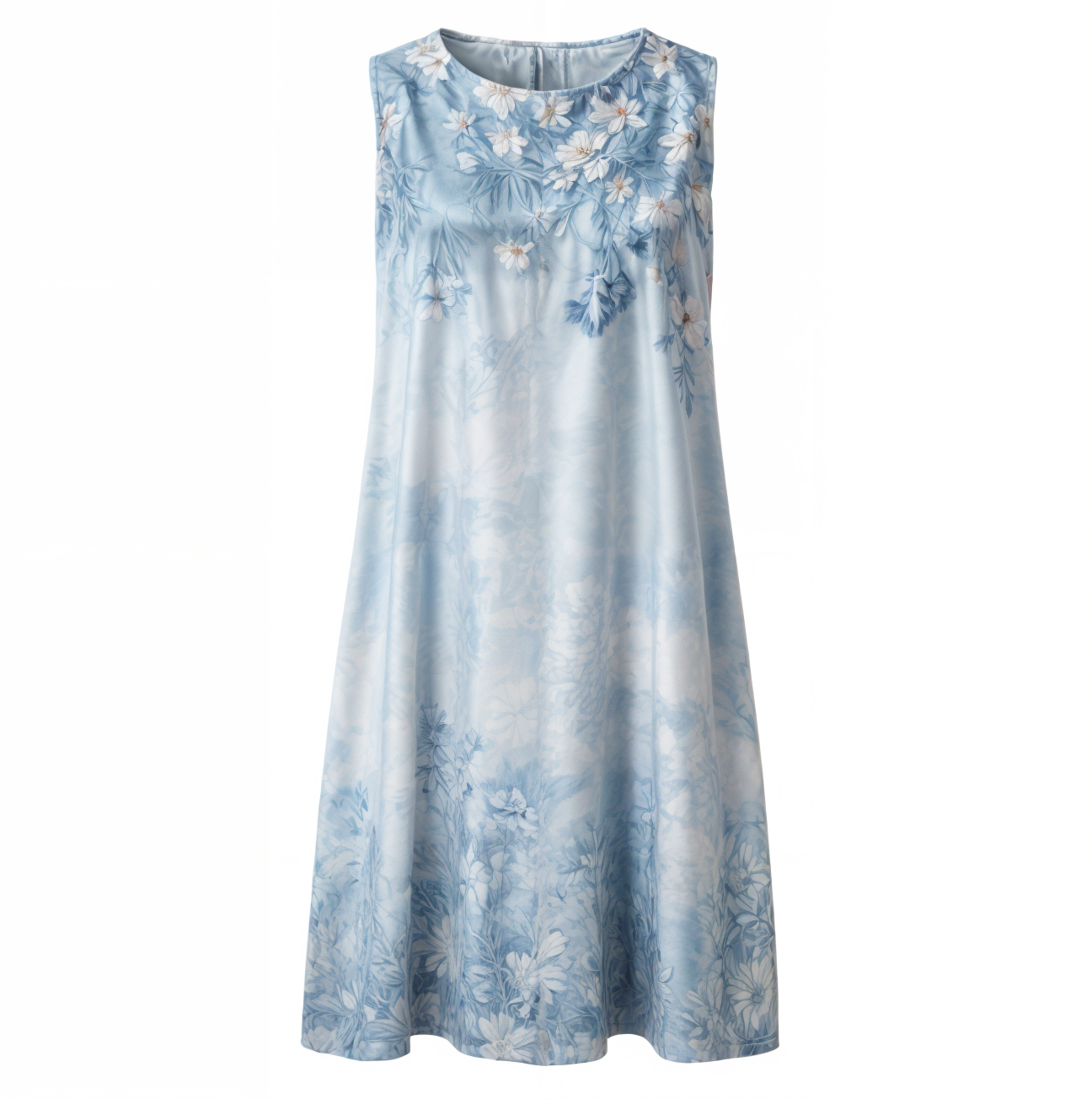 Dress with floral pattern – Eliana-Light blue-S-Nora Luxe