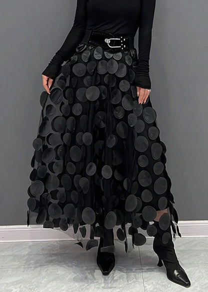Dress with Polka Dots and Flowing Cut – Fleur-Black-S-Nora Luxe