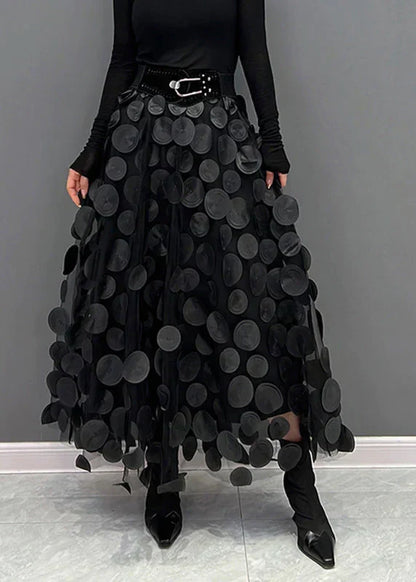 Dress with Polka Dots and Flowing Cut – Fleur-Black-S-Nora Luxe