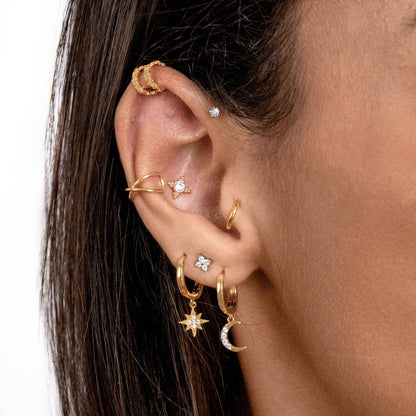 Earrings with Moon and Star - Cosmica-Gold-Nora Luxe