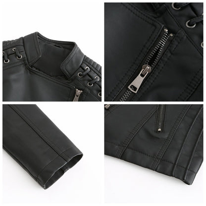 Elani - Trendy Leather Jacket for Women-Black-S-Nora Luxe