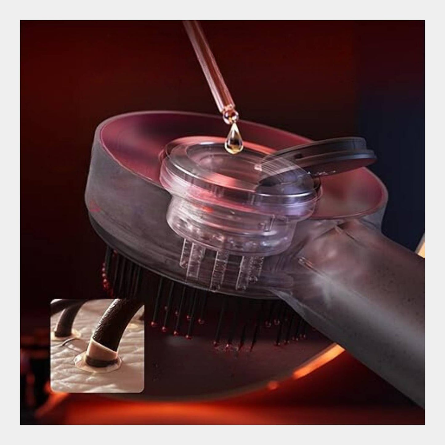 Electric Scalp Massager Brush with LED Light Therapy - GlowScalp-Red-Nora Luxe