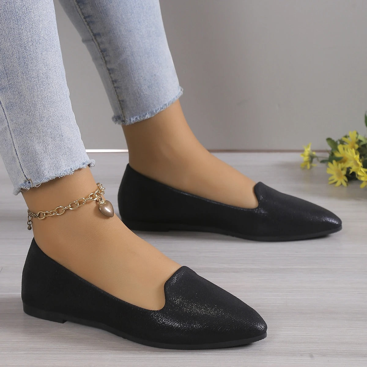 Elegant lace ballerinas with stretch - Vivienne-Gold-3-Nora Luxe