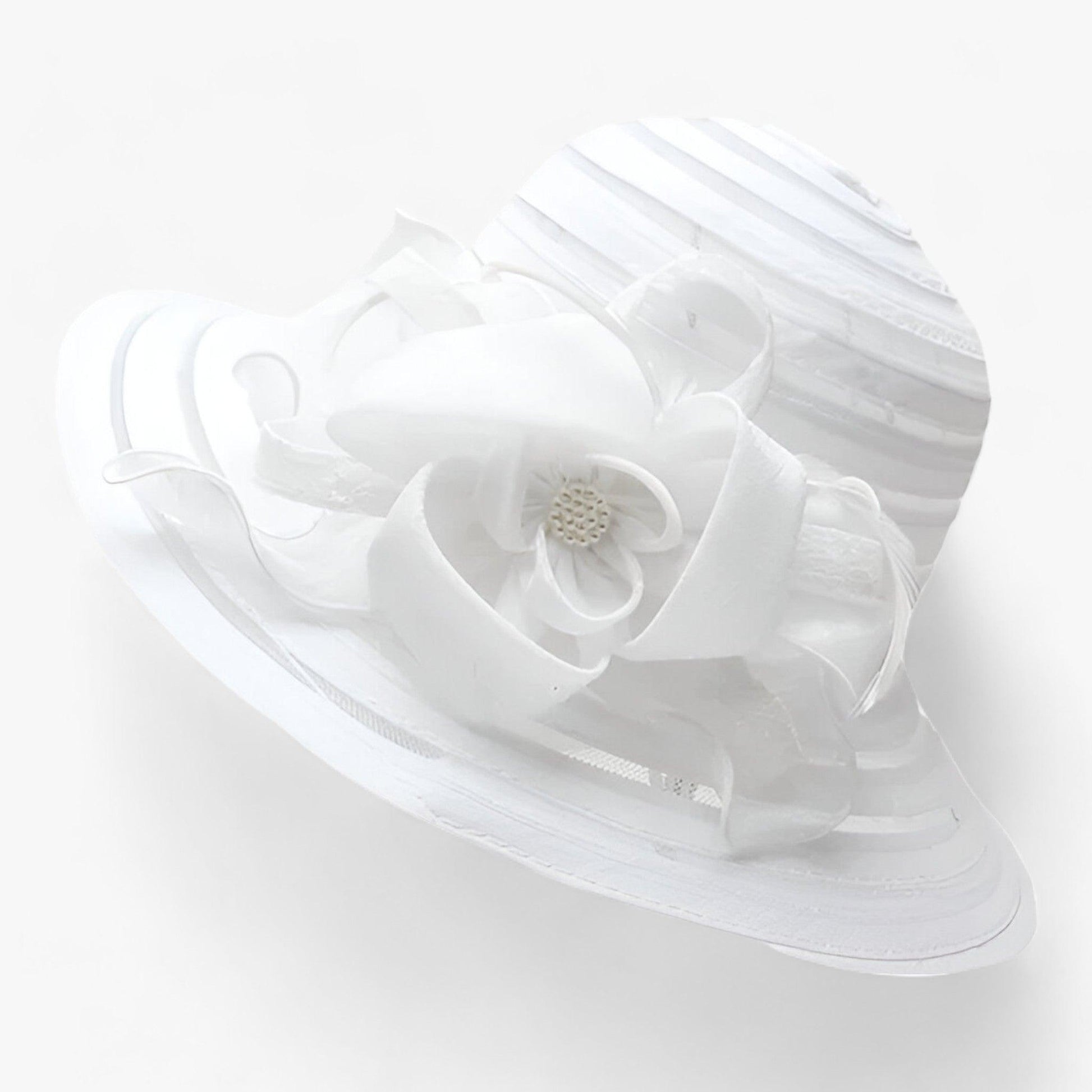 Elegant ladies' sun hat made of organza – Mirielle-White-Nora Luxe
