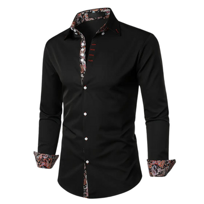 Elegant party shirt for men – Matteo-Black-S-Nora Luxe