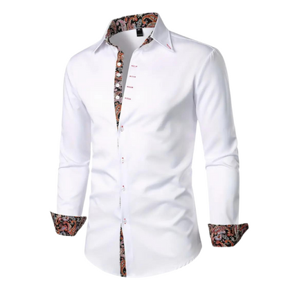 Elegant party shirt for men – Matteo-White-S-Nora Luxe