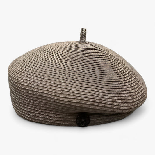 Elegant straw fedora hat for women – Élan-Gray-Nora Luxe