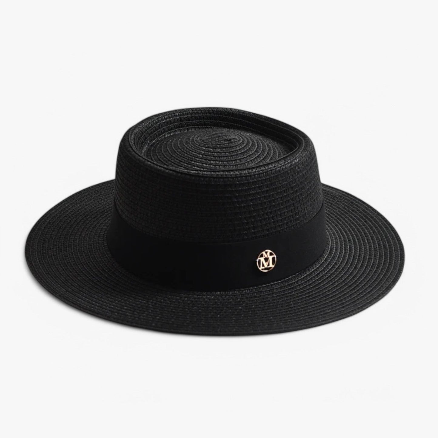 Elegant women's straw hat – Soleil-Black-Nora Luxe