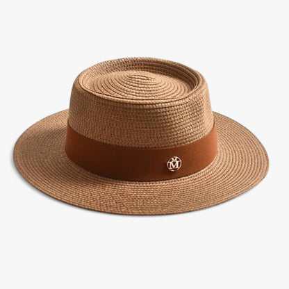 Elegant women's straw hat – Soleil-Khaki-Nora Luxe