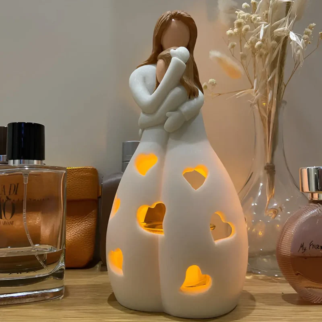 Embracing Mother and Daughter Candle Holder - EternalBond-Nora Luxe