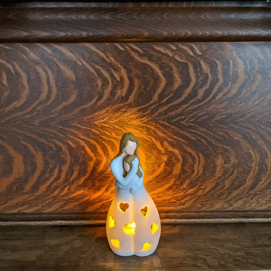 Embracing Mother and Daughter Candle Holder - EternalBond-Nora Luxe