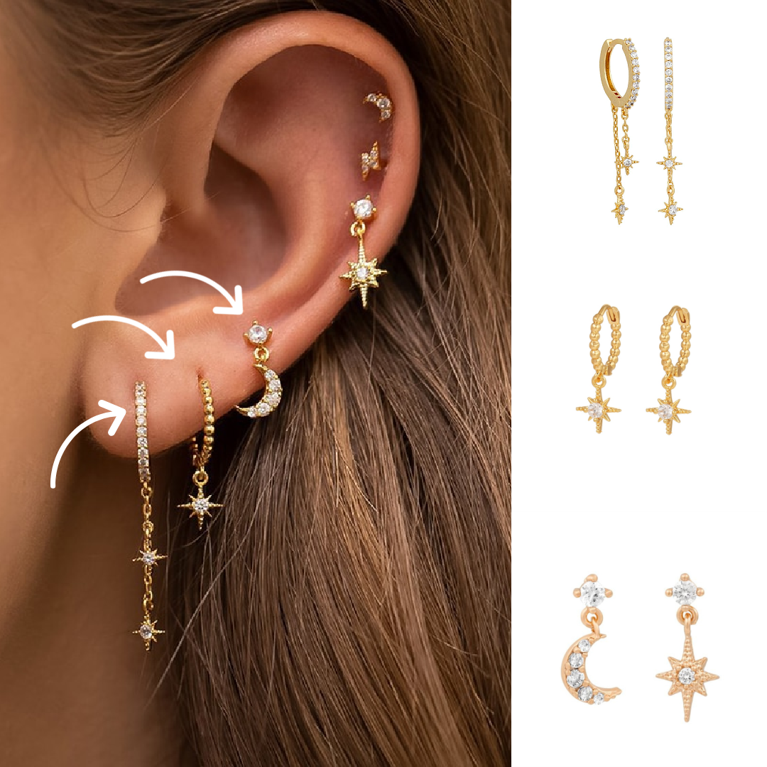 Enchanting Star Light Earrings - Astrid-3 Pair Earrings Set-Nora Luxe