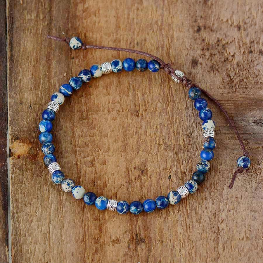 Energy Bracelet Jasper - Nyima-Blue-6.69 inches-Nora Luxe