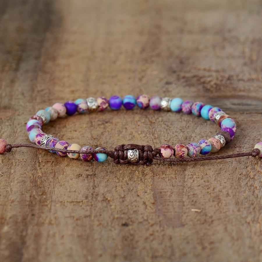 Energy Bracelet Jasper - Nyima-Purple-6.69 inches-Nora Luxe