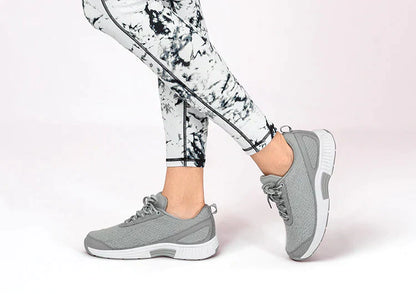 Ergonomic comfort shoes with orthopaedic support – Milena-Gray-White-3.5-Nora Luxe
