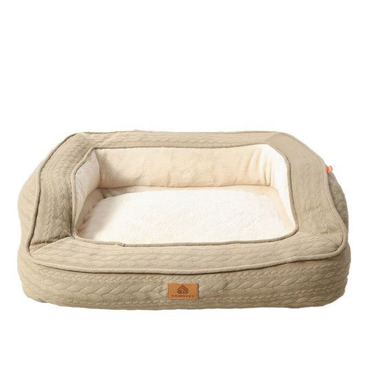 Ergonomic Dog Bed - LuxeDream-Red-XL (25.98 x 21.65 x 9.45 inches)-Nora Luxe