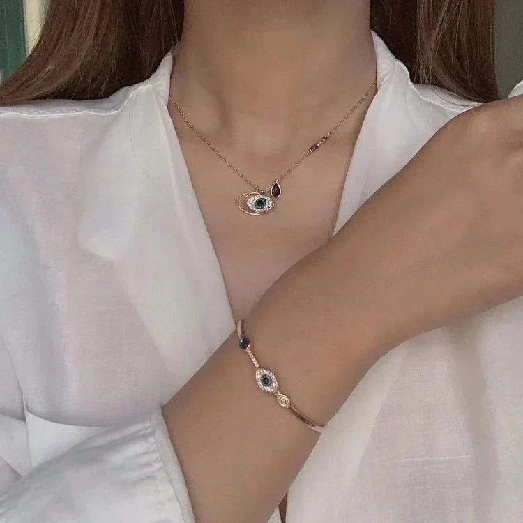 Evil Eye Necklace and Bracelet Set - Amira-Set-Nora Luxe