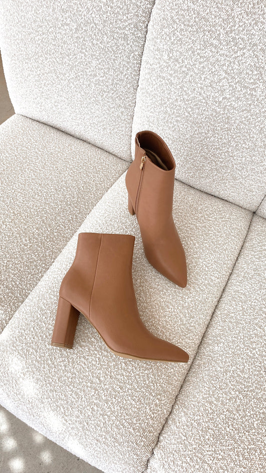 Fashionable Casual Ankle Boots - Elonette-Brown-3-Nora Luxe