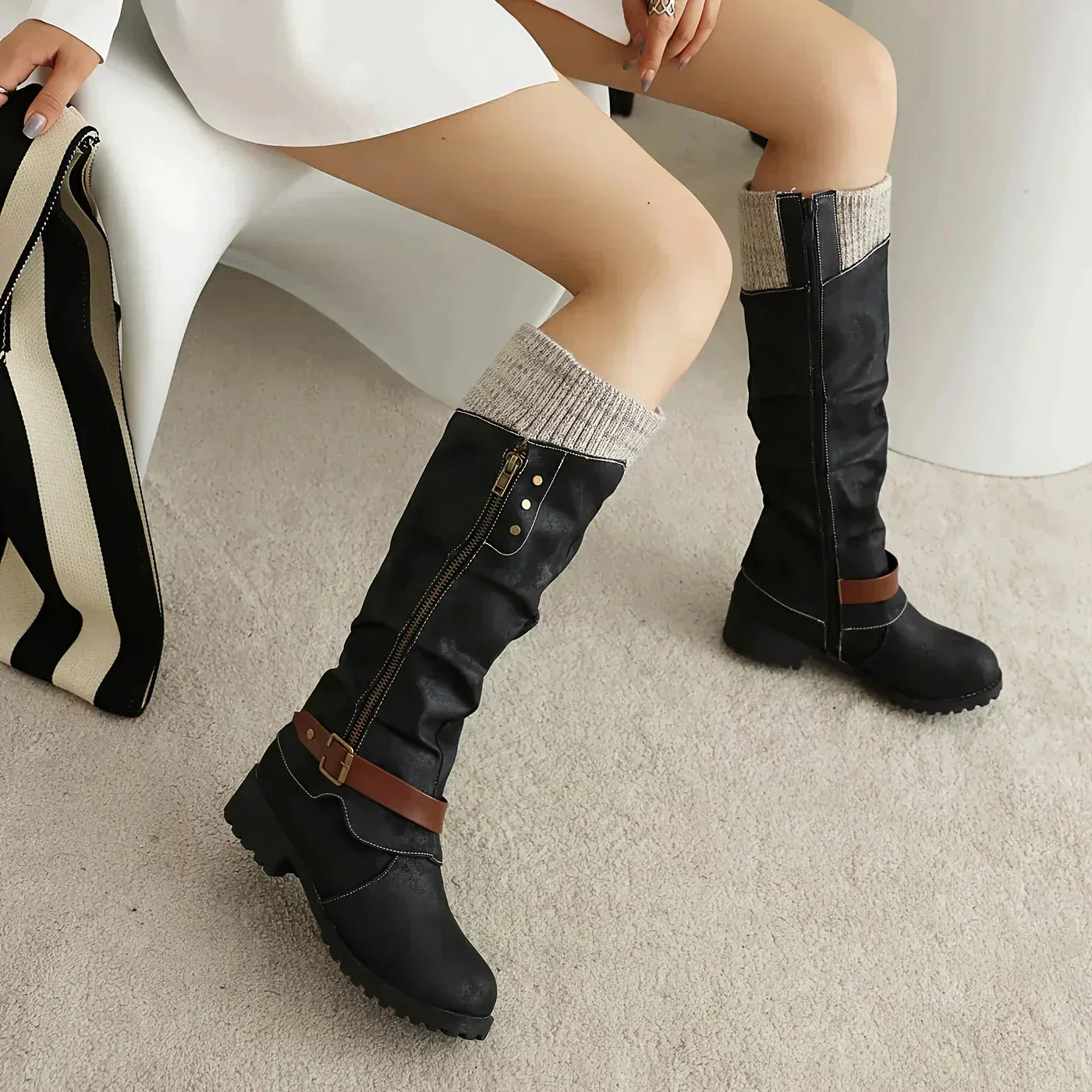 Fashionable High Women’s Boots - Isabella-Black-3.0-Nora Luxe