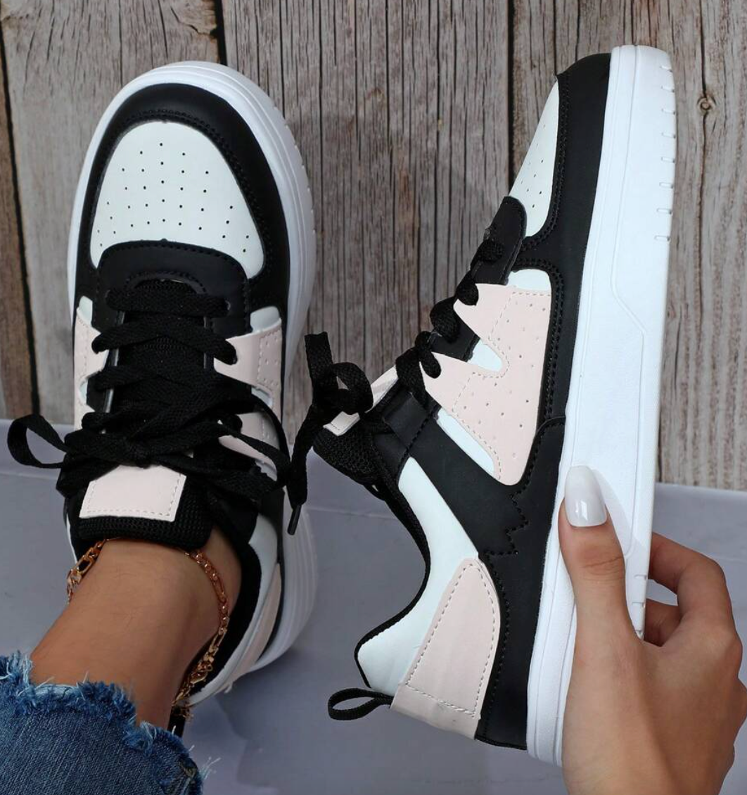 Fashionable Women's Sneakers - Naya-Black Pink-2.5-Nora Luxe
