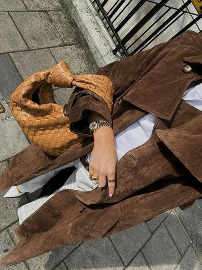 Faux Suede Winter Jacket for Women - Sorina-S-Nora Luxe