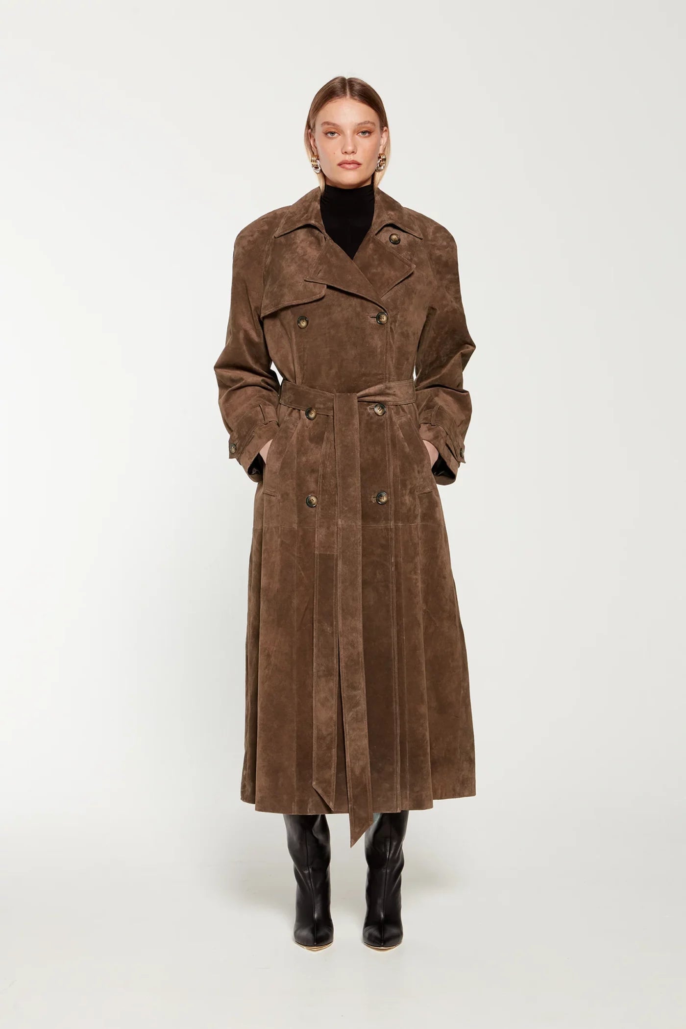 Faux Suede Winter Jacket for Women - Sorina-S-Nora Luxe