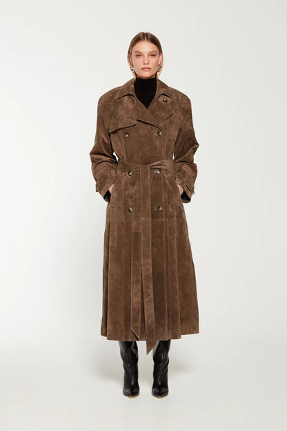Faux Suede Winter Jacket for Women - Sorina-S-Nora Luxe